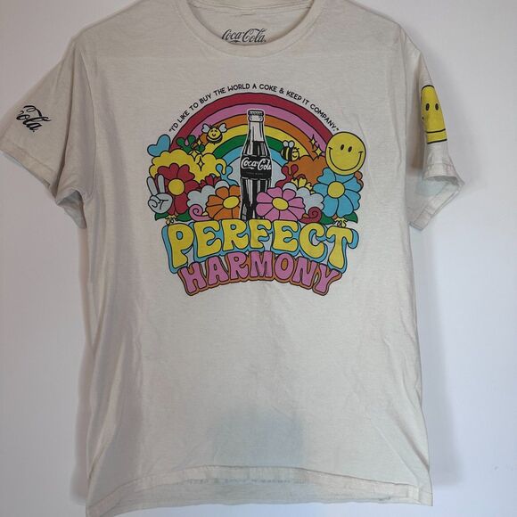 Coca-Cola “Perfect Harmony” Graphic Tee | Size S | 100% Cotton | Retro 70s Vibe - Picture 1 of 3